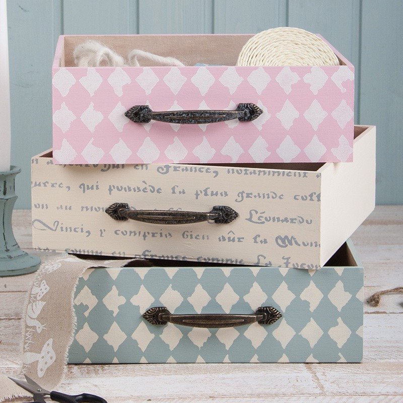 Chalky Finish Holz-Schubladen