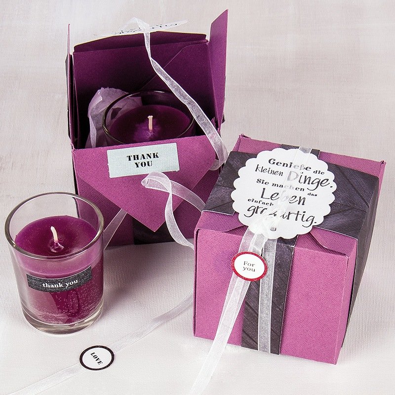 Glaslicht mit Verpackung