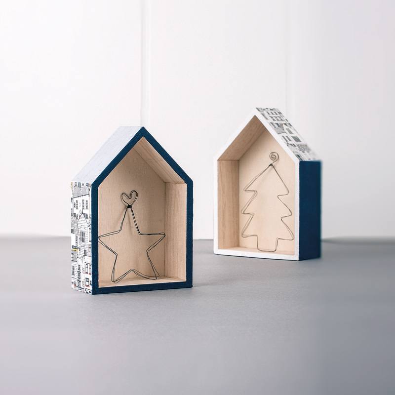 Häuser mit Draht Deko