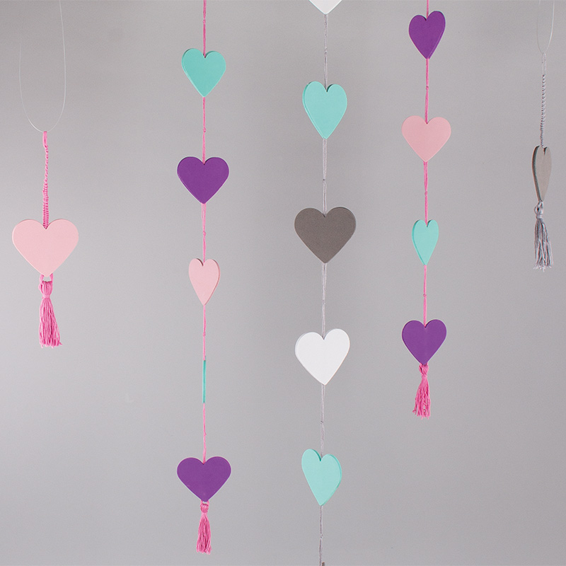 Coeur guirlande plaque caoutchouc mousse