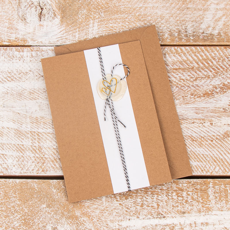 Card sealed by waxed Heart