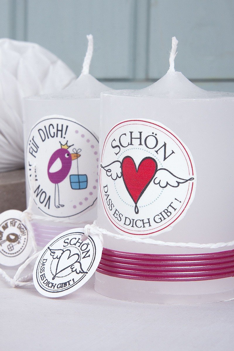 Candles with wax-motifs