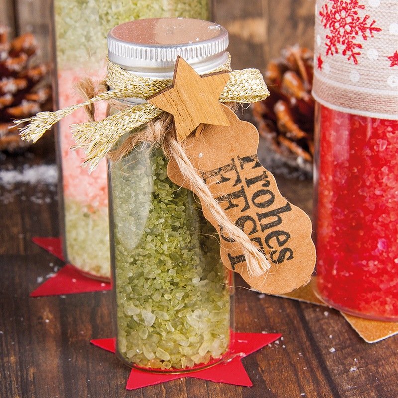 Tiny green bath salt