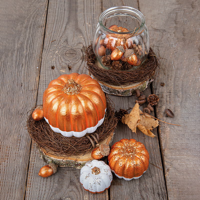 Styrofoam pumpkins deco