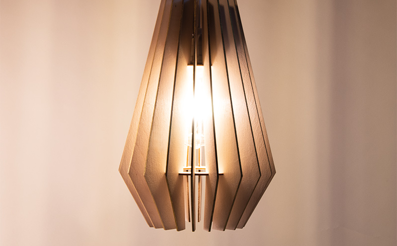 Lamellenlampe, gold