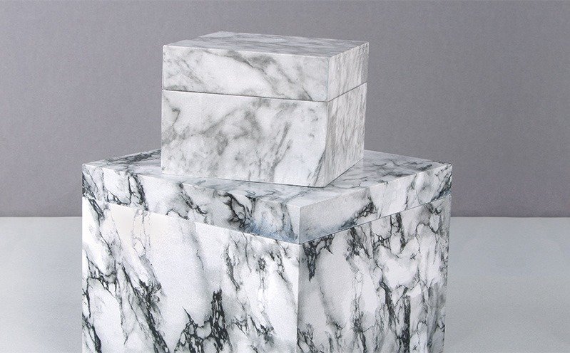 Marmorierte Aufbewahrungsboxen
