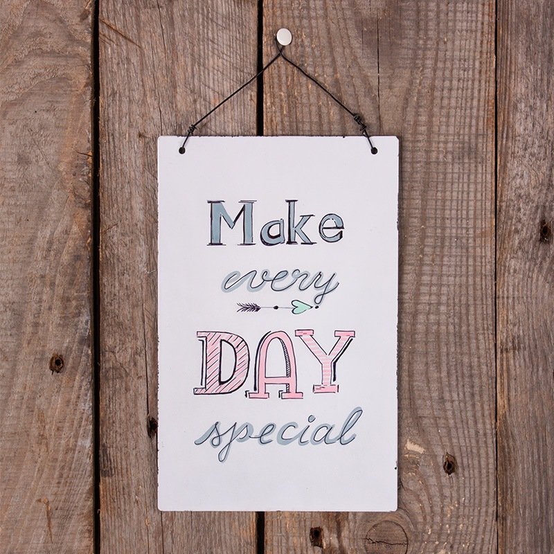 Metallschild mit Chalky-Finish Handlettering