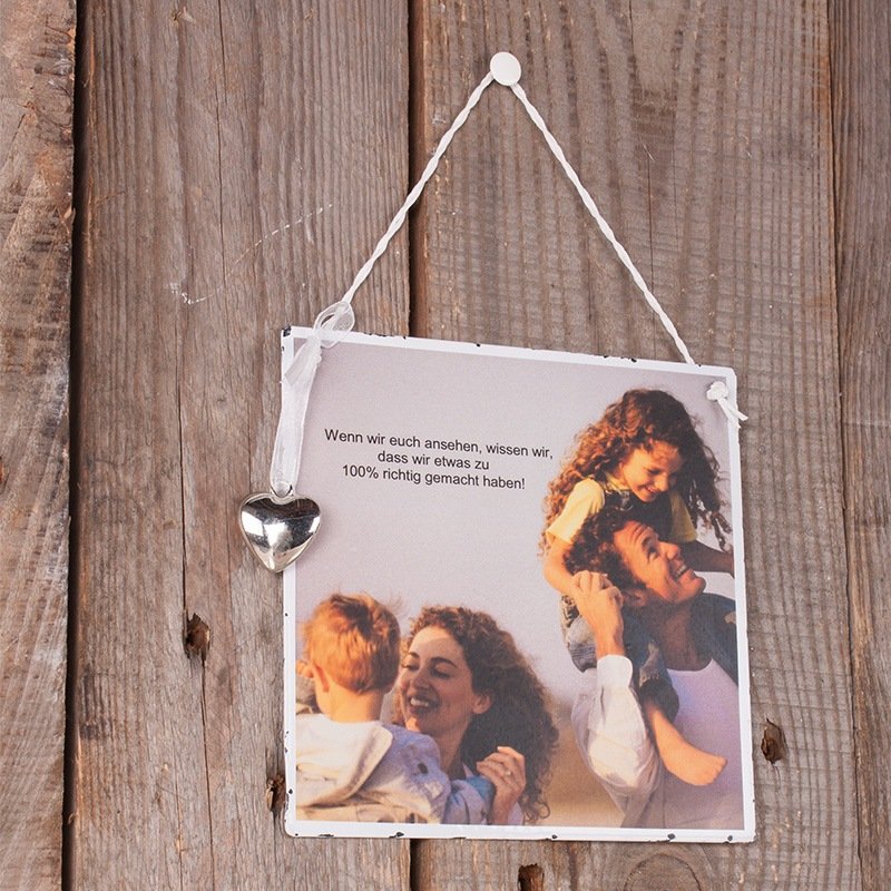 Metallschild mit Transferfolie