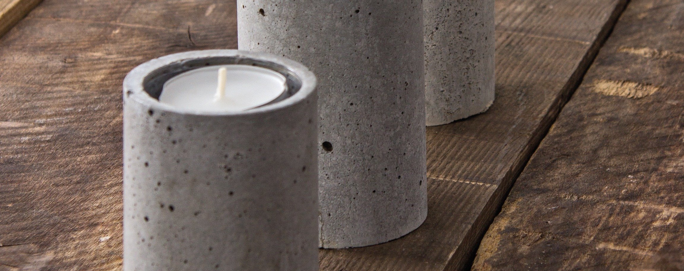 Cement Tea candle holder round