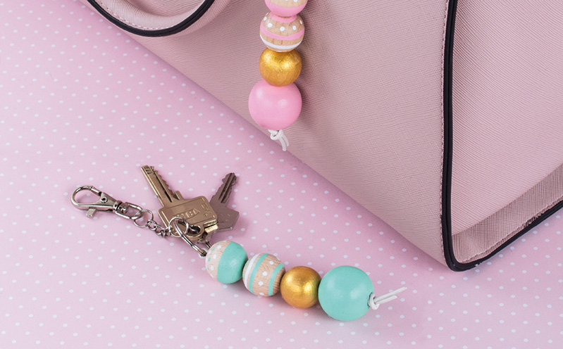 Schlüsselanhänger Holzkugeln