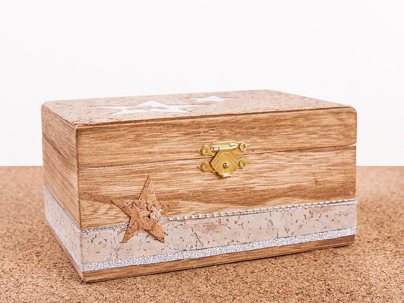 Silver coloured wooden box