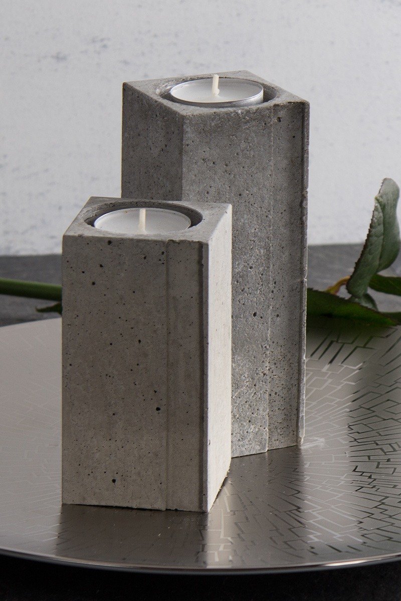 Cement Tea Candle holder, square