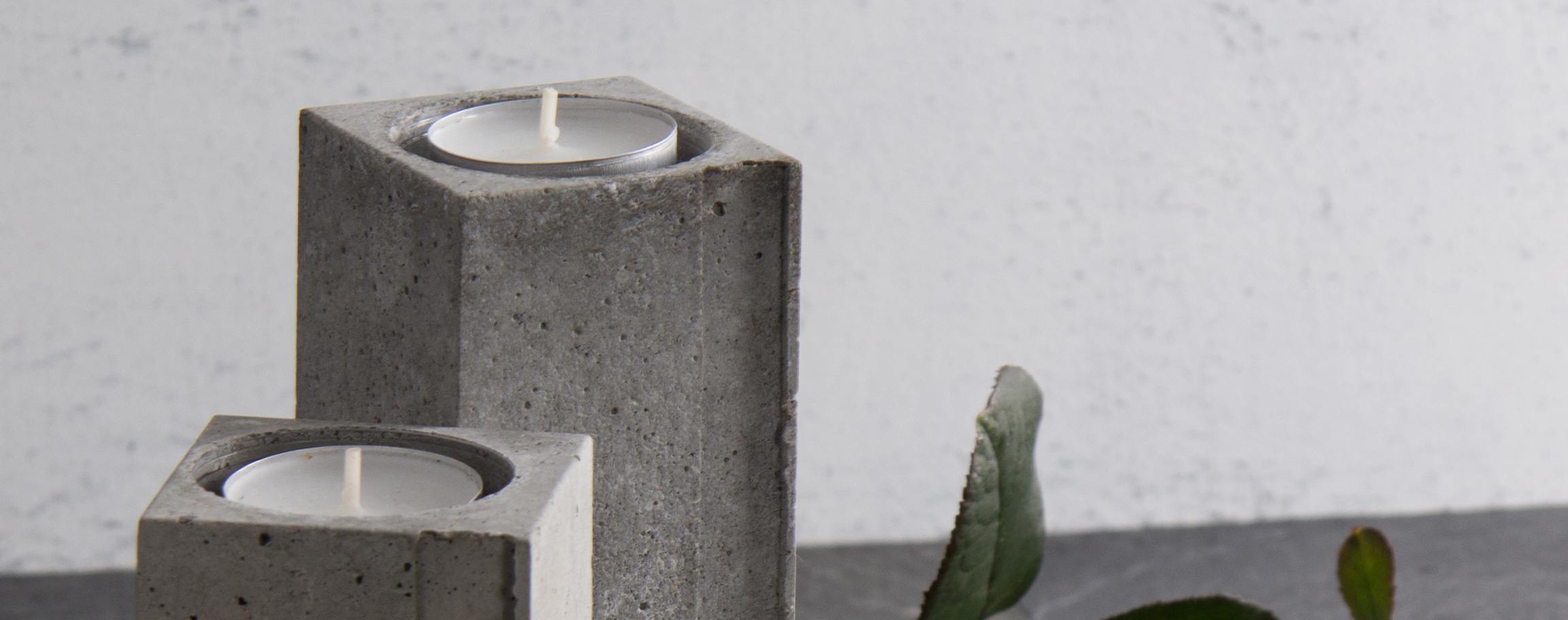 Cement Tea Candle holder, square
