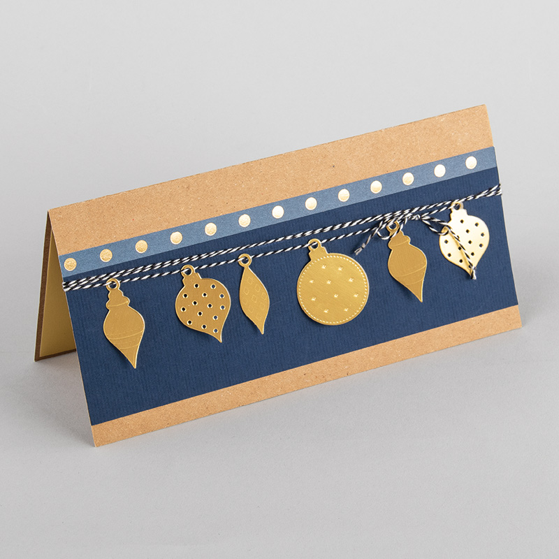 Weihnachtskarte lang, blau