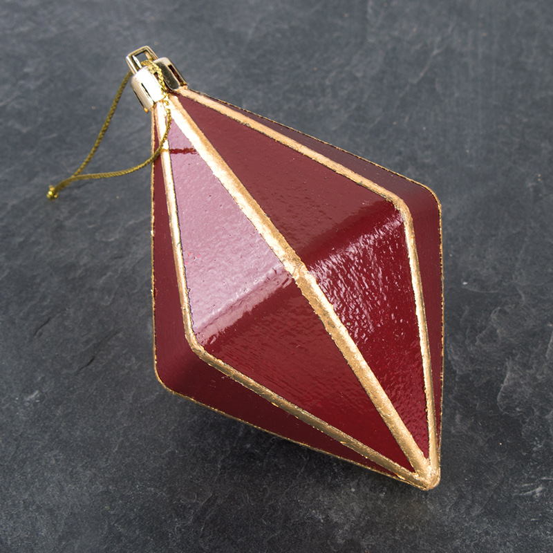 Christmas bauble „Liv“ Royal red & gold stripes