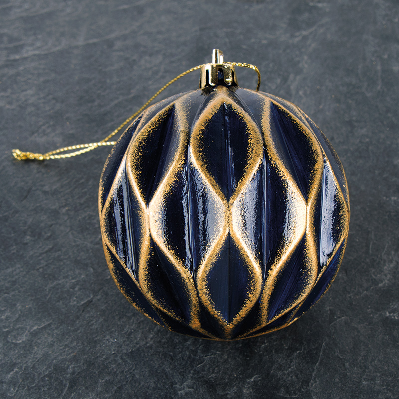 Blue-gold spotted Christmas bauble „Svea“